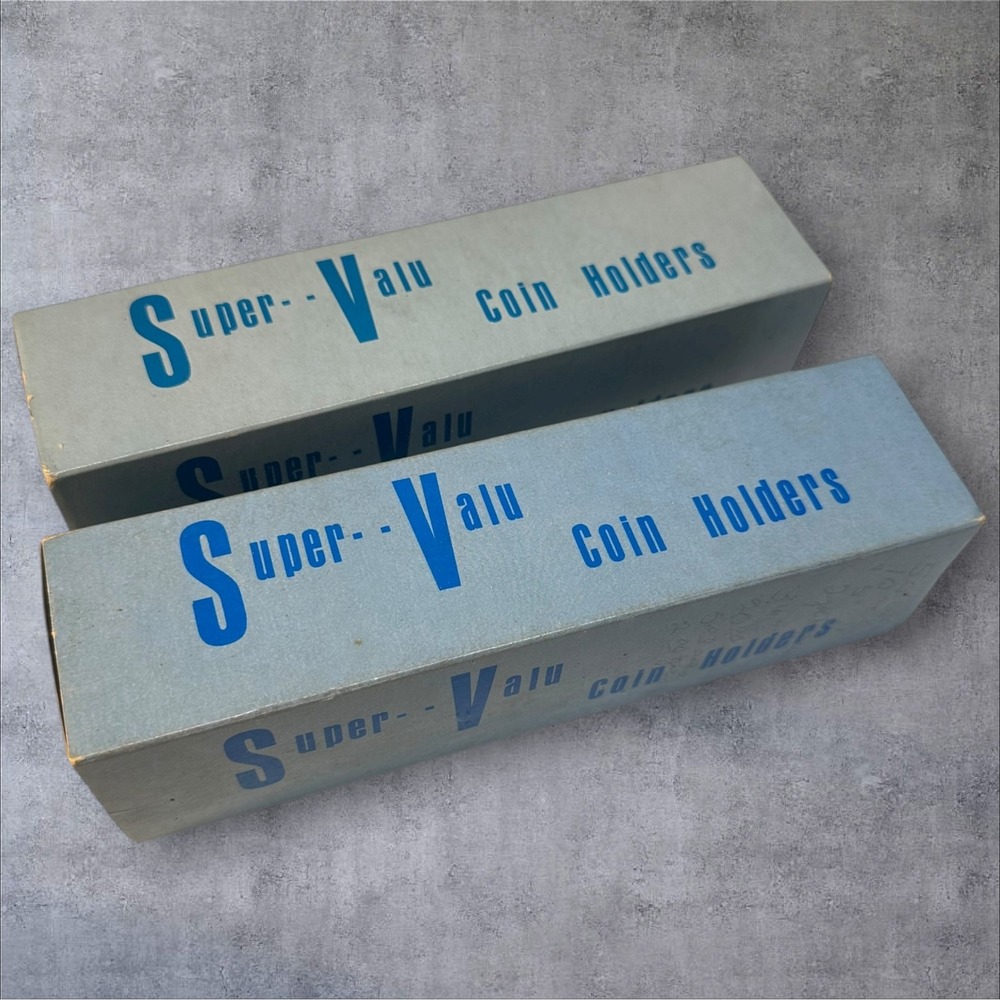 Super Valu Coin Holders Cardboard Box with Folders for Collectors not counted